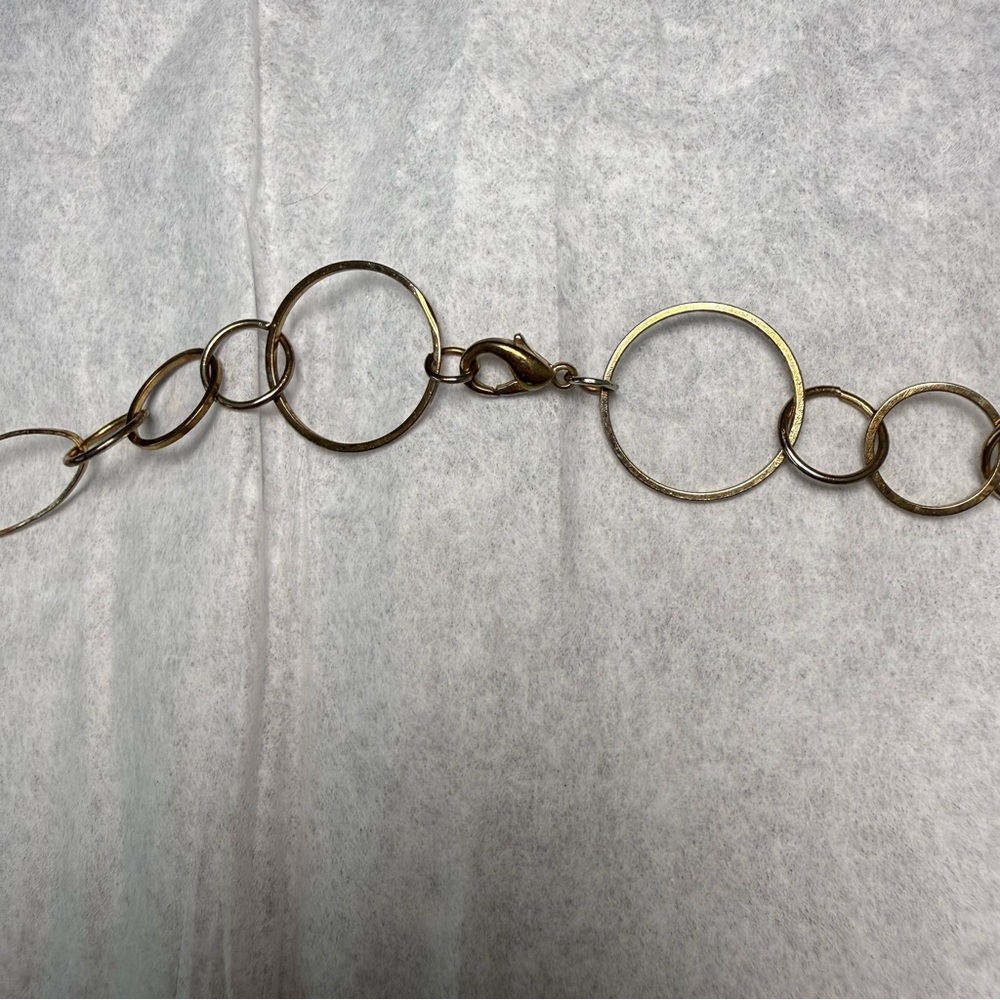 Gold Interlocking Circle Link 36” Long Necklace - image 3